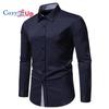 Cozy Up Casual Långärmad Stretch Klänning Skjorta för män Skrynkelfri Normal Fit Button Down-skjortor