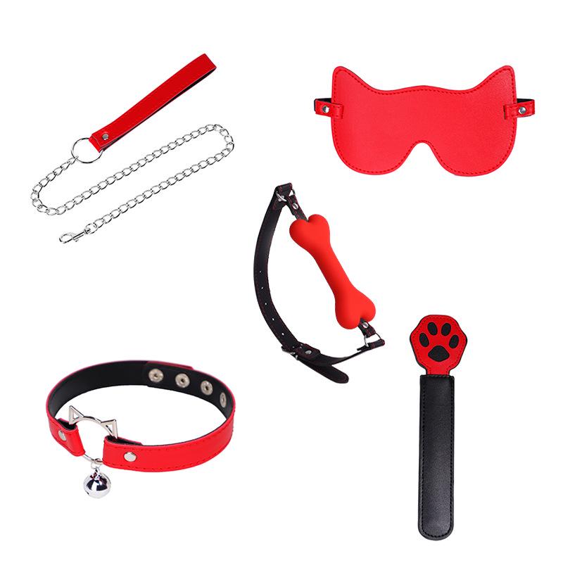 Nekomusume Flirting Set: SM Toys with Restraint Collar & Bone Gag