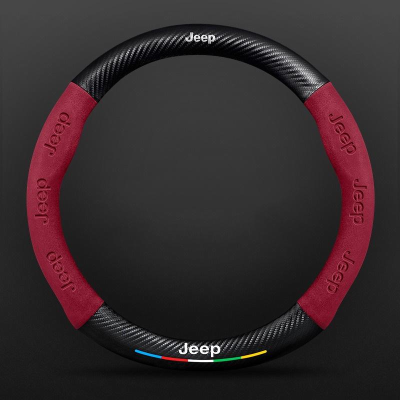 Car Steering Wheel Cover For Jeep Wrangler Patriot Commander Gladiator Renegade Grand Cherokee Compass Wagoneer Keychain