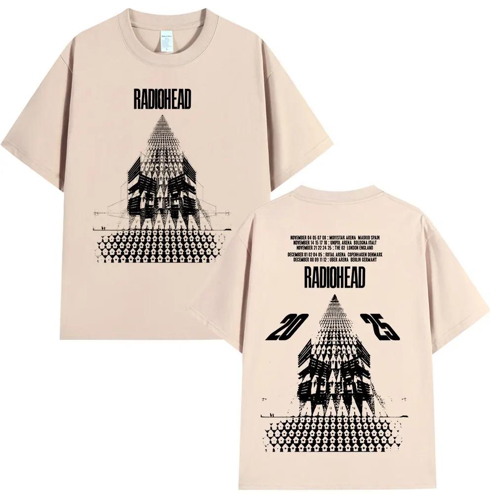 Radiohead Return To The Road European Tour 2025 T Shirt Fashion Rock Band T-shirts Men Women Cotton Oversized High Quality Soft