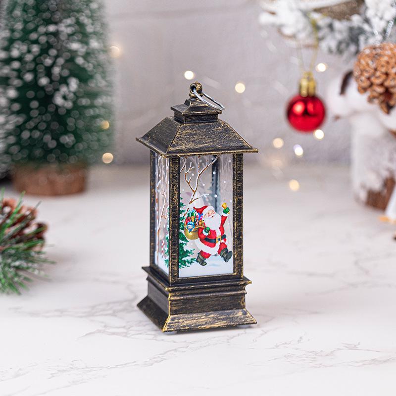 Christmas Snowman & Santa Candle Lantern - Holiday Night Light & Decor Ornaments