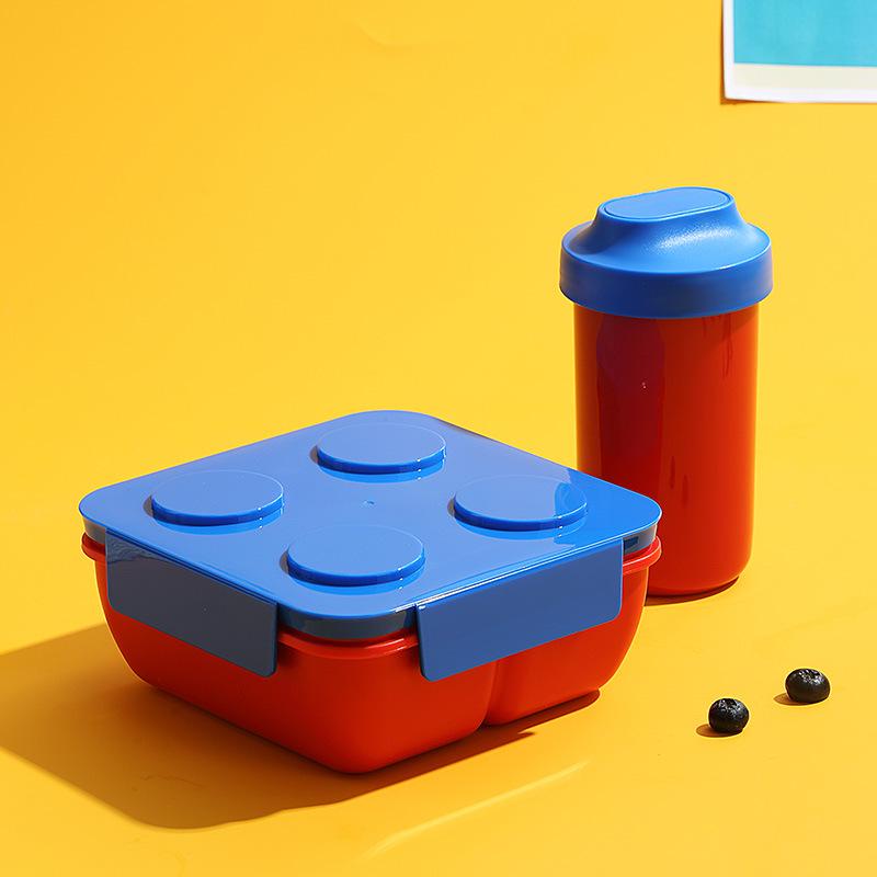 DIY Building Blocks Lunch & Picnic Box - Kids' Salad, Bento & Fruit Box with Microwave Heating