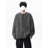 American Gray Knitted Sweater Jacket Men's Trendy Brand Autumn and Winter New Loose Casual Lazy Style Versatile Couple Cardigan