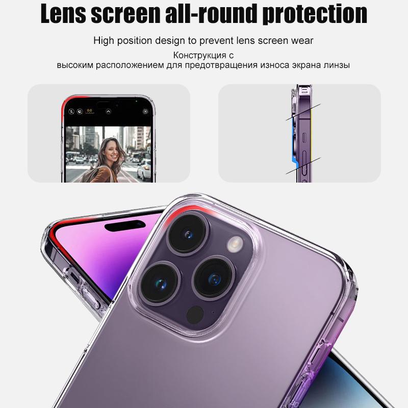 Transparent Phone Case For iPhone 14 11 12 13 15 Pro Max Clear Silicone Cases For iPhone 15 14 12 13 Mini XR X XS 8 7 Plus Cover