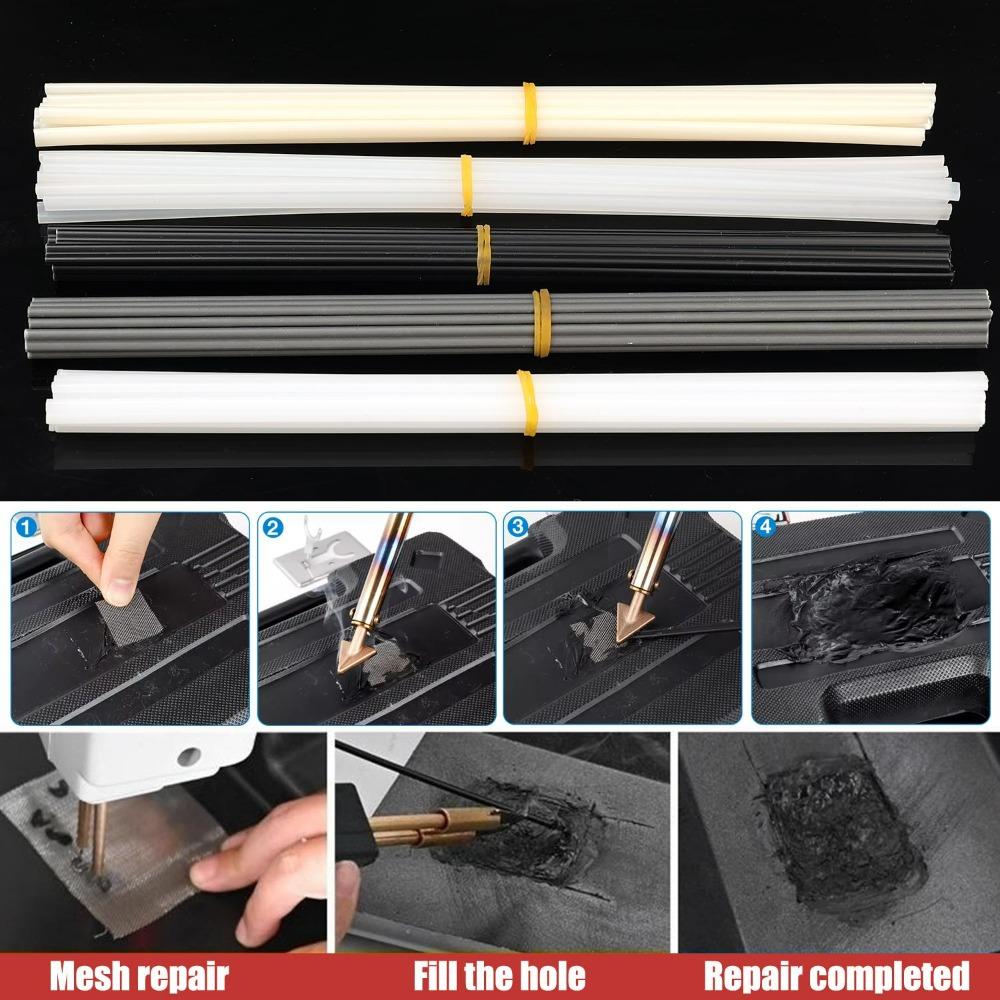 Car Plastic Welding Kit PP PVC PE ABS Welder Rods Stainless Steel Wire Mesh Auto Bumper Repair Hot Stapler Bodywork Garage Tools