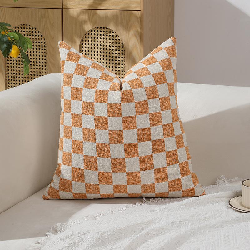 New Checkerboard Grid Single-sided Pillow Cushion Cover Geometric Simple Pillow Cover
