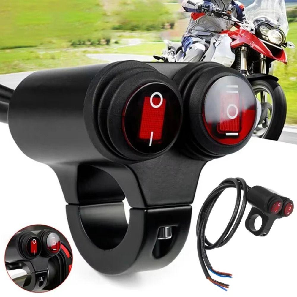 DC12V Handlebar Mount Switch Button Waterproof Headlight On/Off Switch  Fog Light