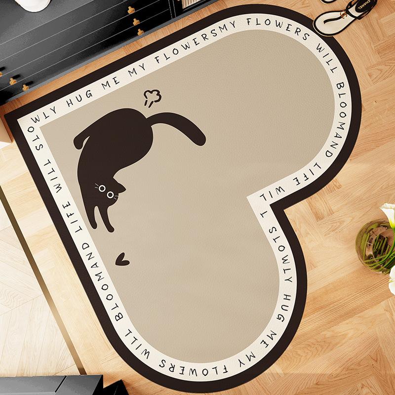 New Corner Super Absorbent Kitchen Floor Mat Diatom Mud Pad Bath Pad Anti-Slip Carpet Wipeable Wash Long Strip Carpet