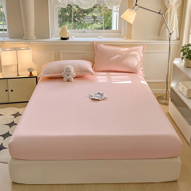 Premium Aloe Cotton Fitted Sheet & Waterproof Pillowcase Set - Skin-Friendly & Comfortable