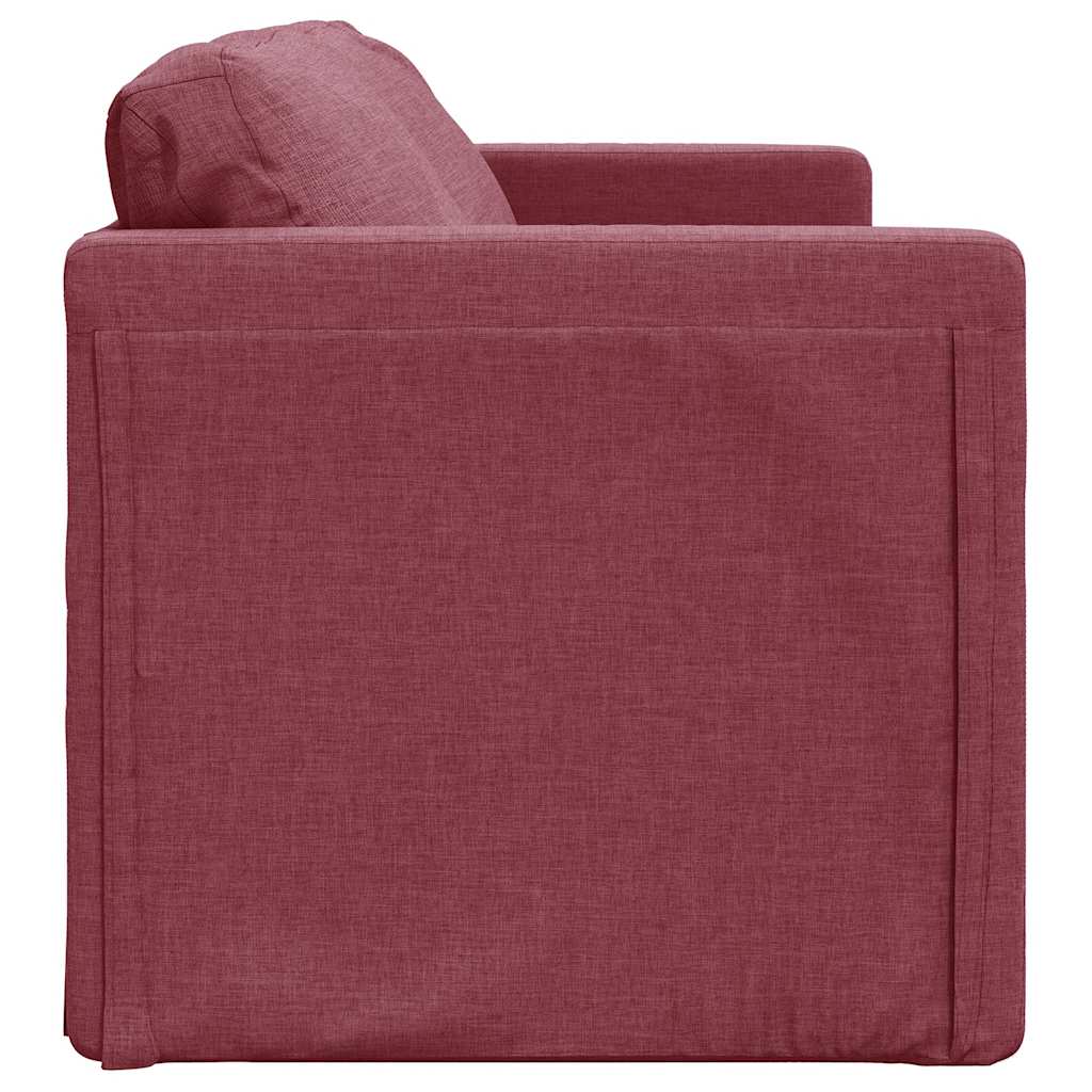 Floor Sofa with Sleeping Function Burgundy 112x174x55 Cm Fabric