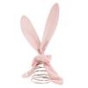 Easter Ornament Soft Pink Velvet Rabbit Ears Tree Topper with Spring Support Flexible Swinging