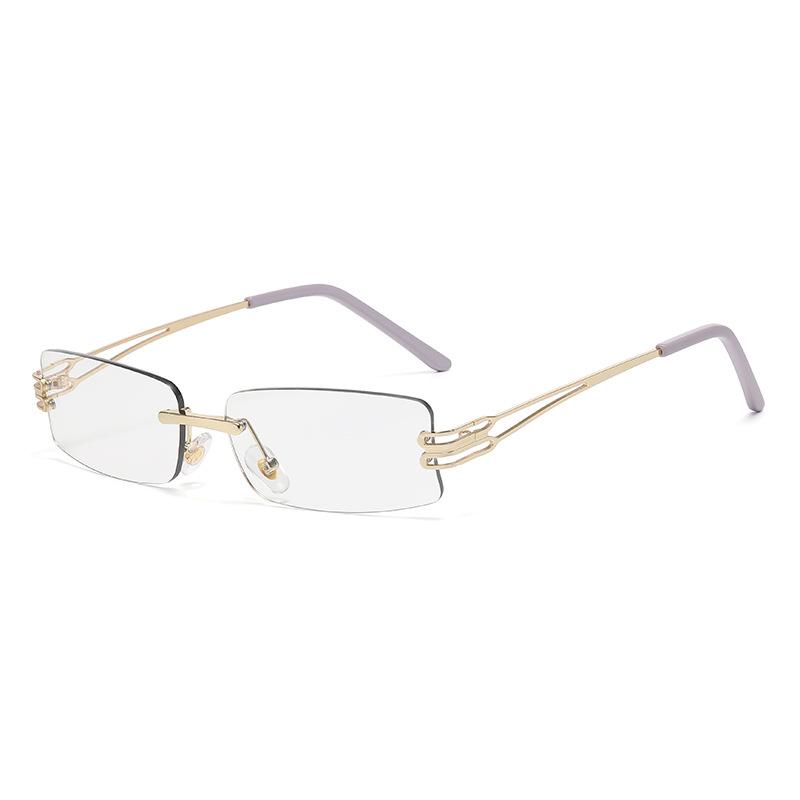 New square rimless mercury sunglasses female pure desire Internet celebrity personality hip-hop versatile photosensitive mirror