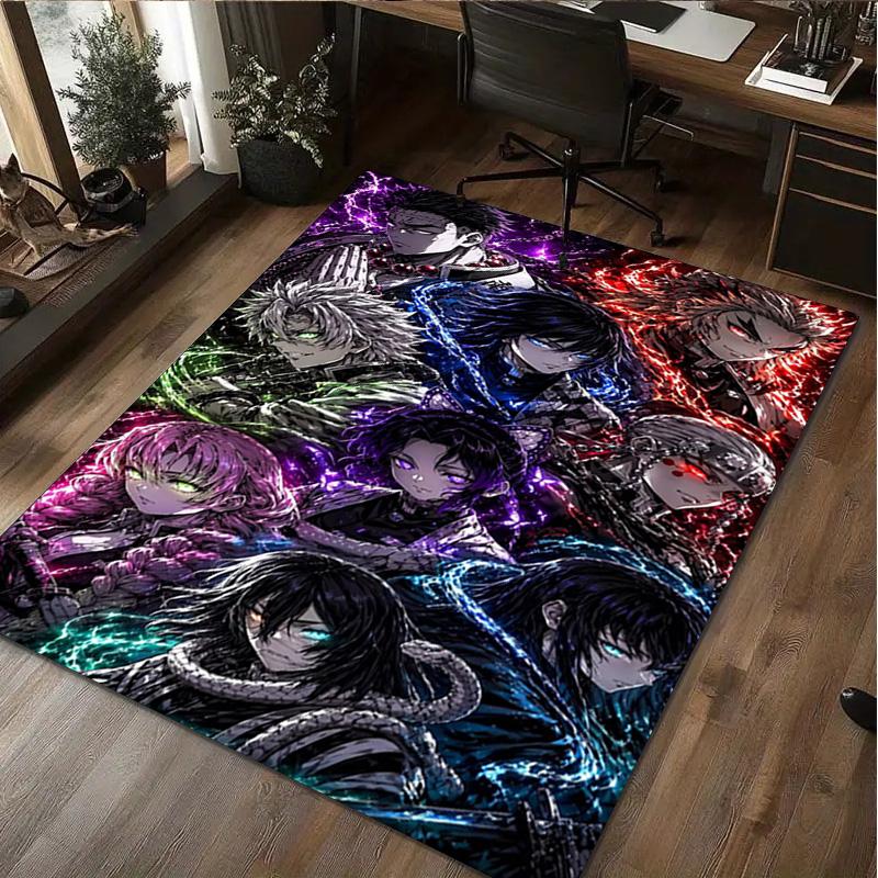 Powerful Anime Characters Home Carpet Office Decorative Carpet For Living Room Bedroom Door Mat Floor Rug Computer Chair Area Rug