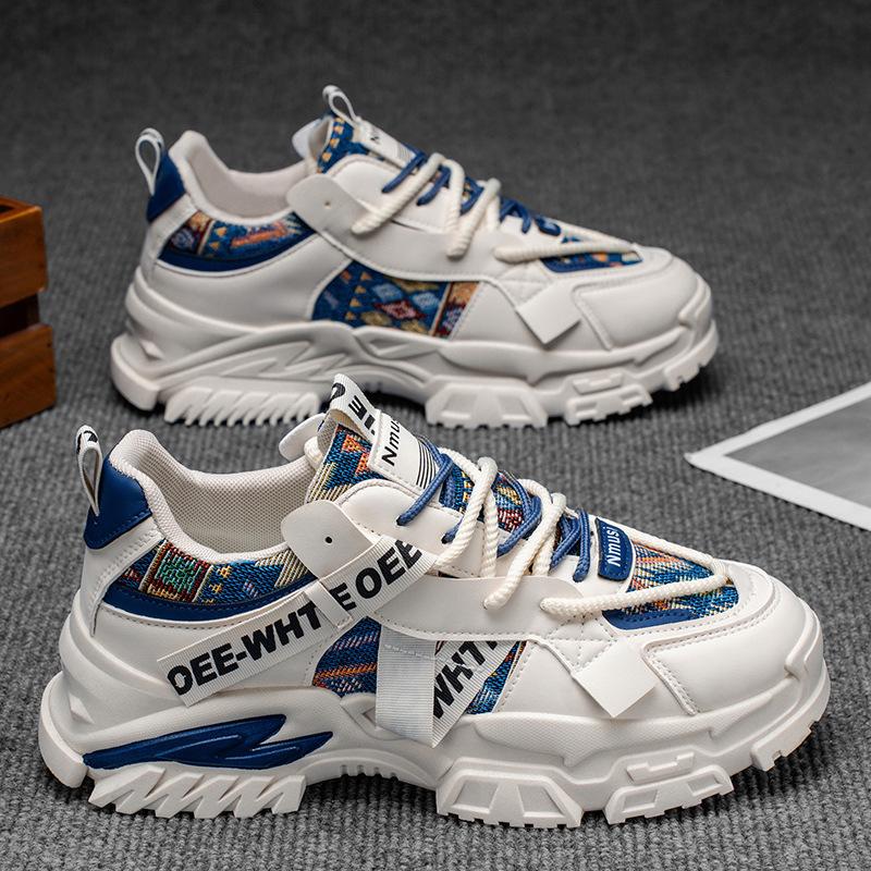 2025 Autumn Men's Shoes New Breathable Little White Shoes Men's Trend Versatile Platform Sports Shoes Casual Dad Shoes Men