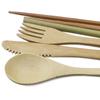 Umweltfreundliches Holz-Geschirr-Set, tragbares Reisegeschirr-Set, Bambus-Besteck-Set, Holz-Outdoor-Utensilien mit Beutel