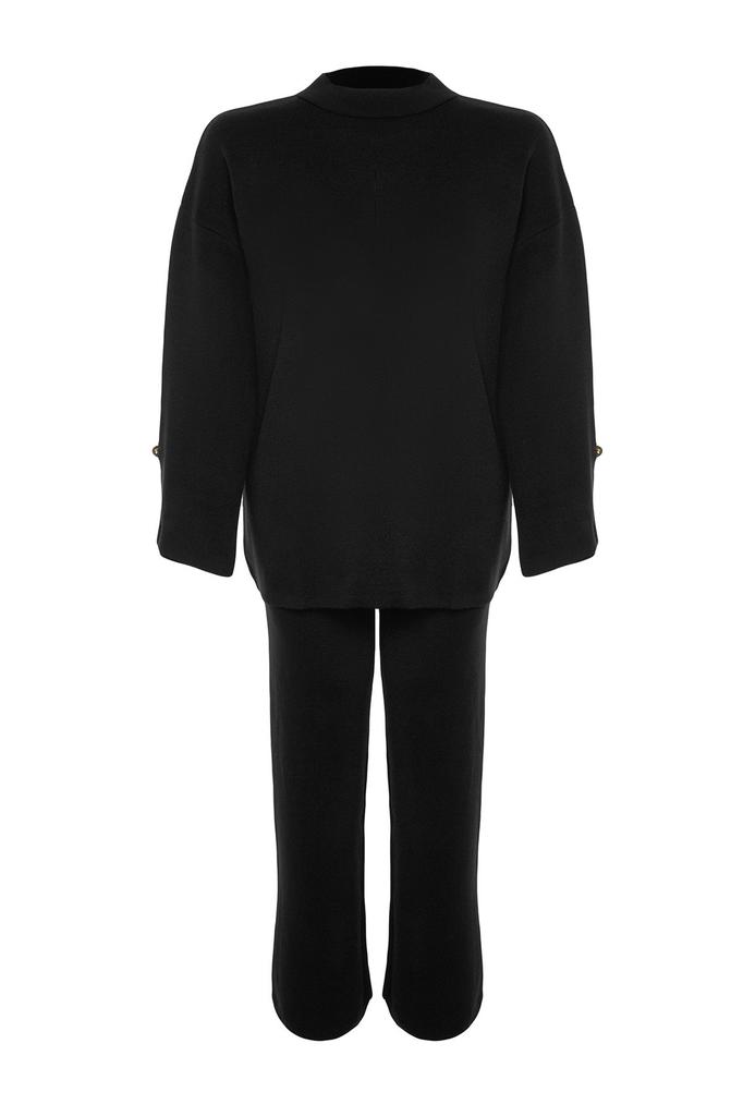 Dámský styl Plus Size Tmavě modrý úplet Plus Size Set spodního a horního dílu