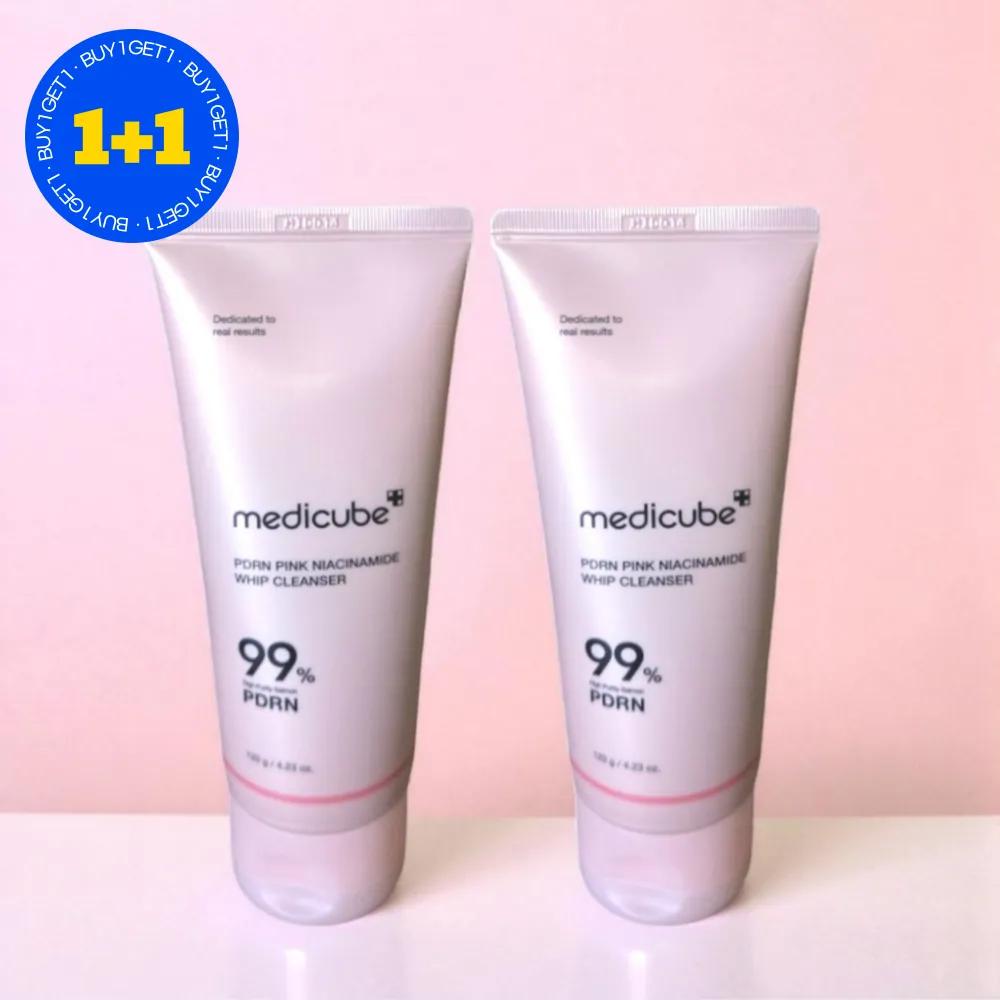 [1+1] Medicube PDRN Pink Pore Cleanser Whip Toning Foam Cleanser 120ml 2 Pieces