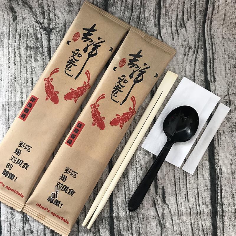 Disposable Bamboo Chopsticks & Fork Set