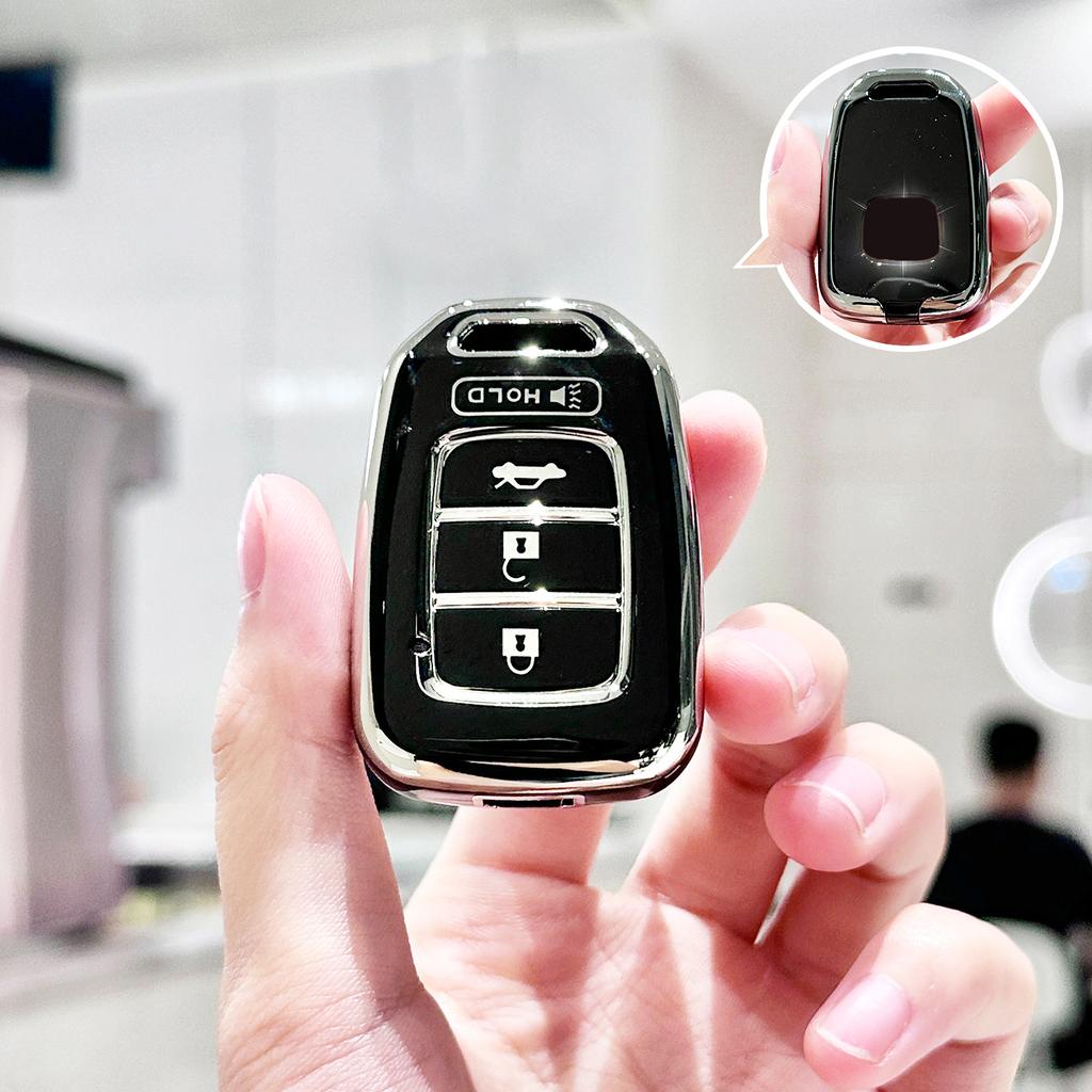 4 Buttons Shell Cap Tag Remote Holder For Honda Accord Civic Crv Jazz Hr-V Hrv 2013 2014 Tpu Car Key Fob Cover Case