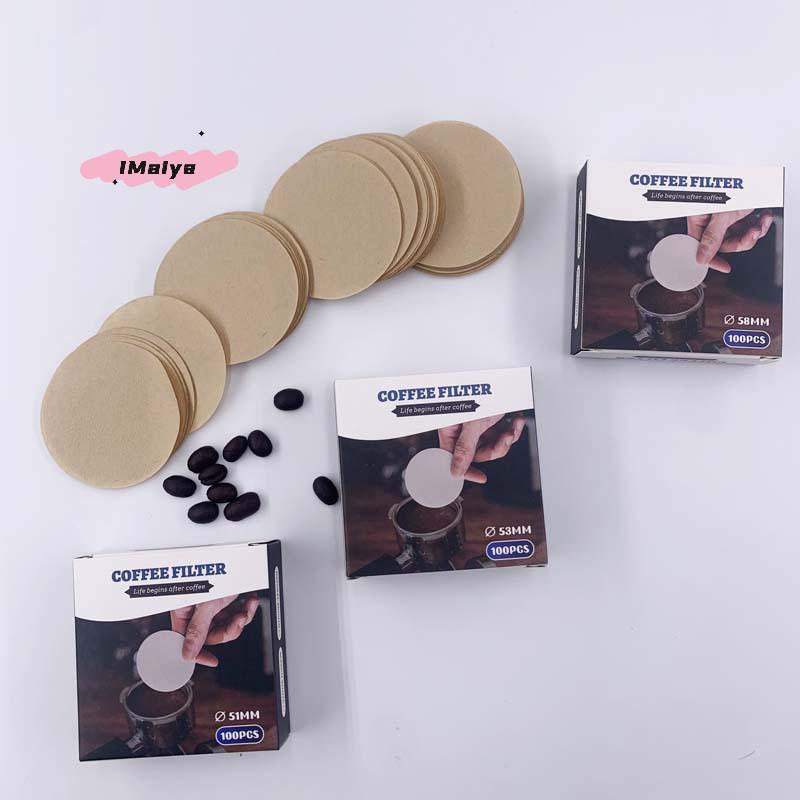 100 Sheets round Coffee Filter Paper for Espresso Machines 51/53/58mm Portafilter Basket Compatible with Moka Pots
