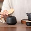 Black pottery tea can sealed storage tea can Pu'er black tea storage tank moisture-proof portable coarse pottery small tea can engraving