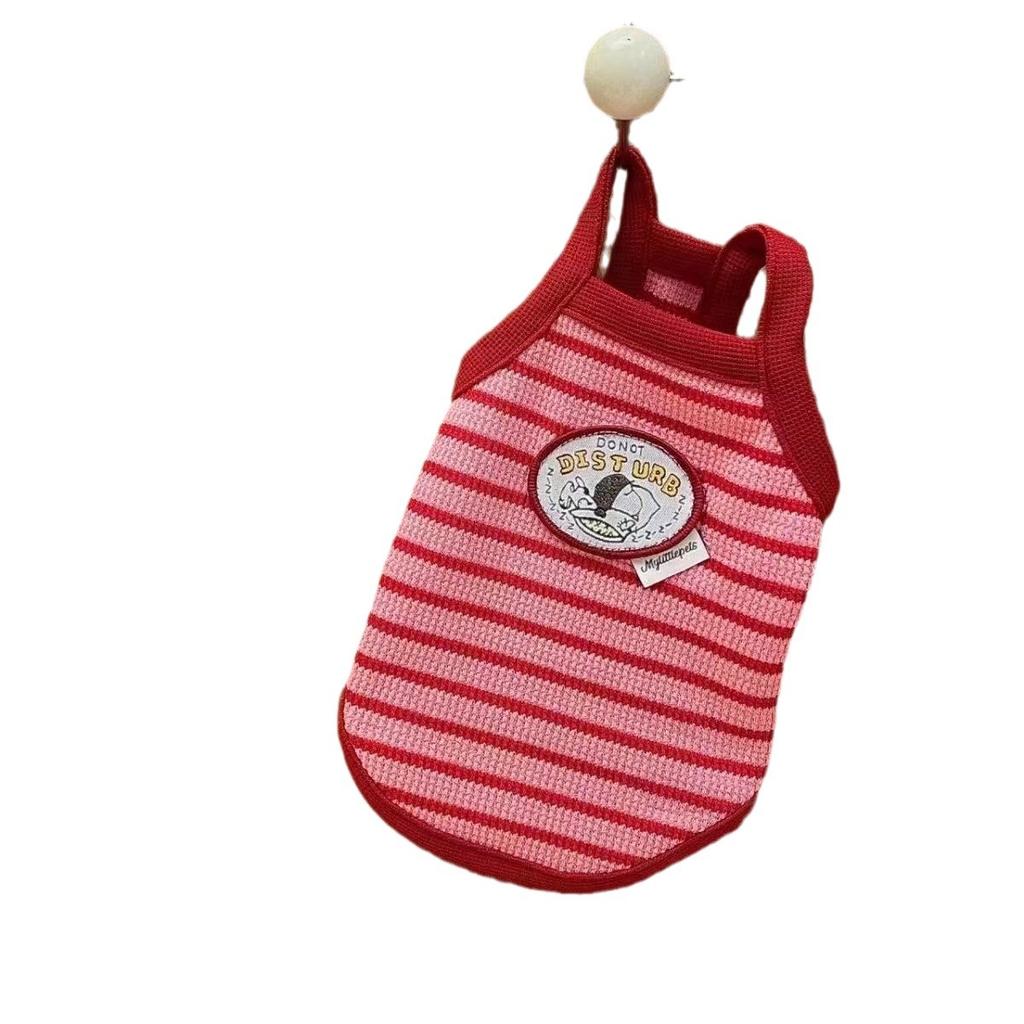 Retro Striped Suspender Vest Pet Clothes Summer Cat Dog Clothes Yorkshire Maltese Bear