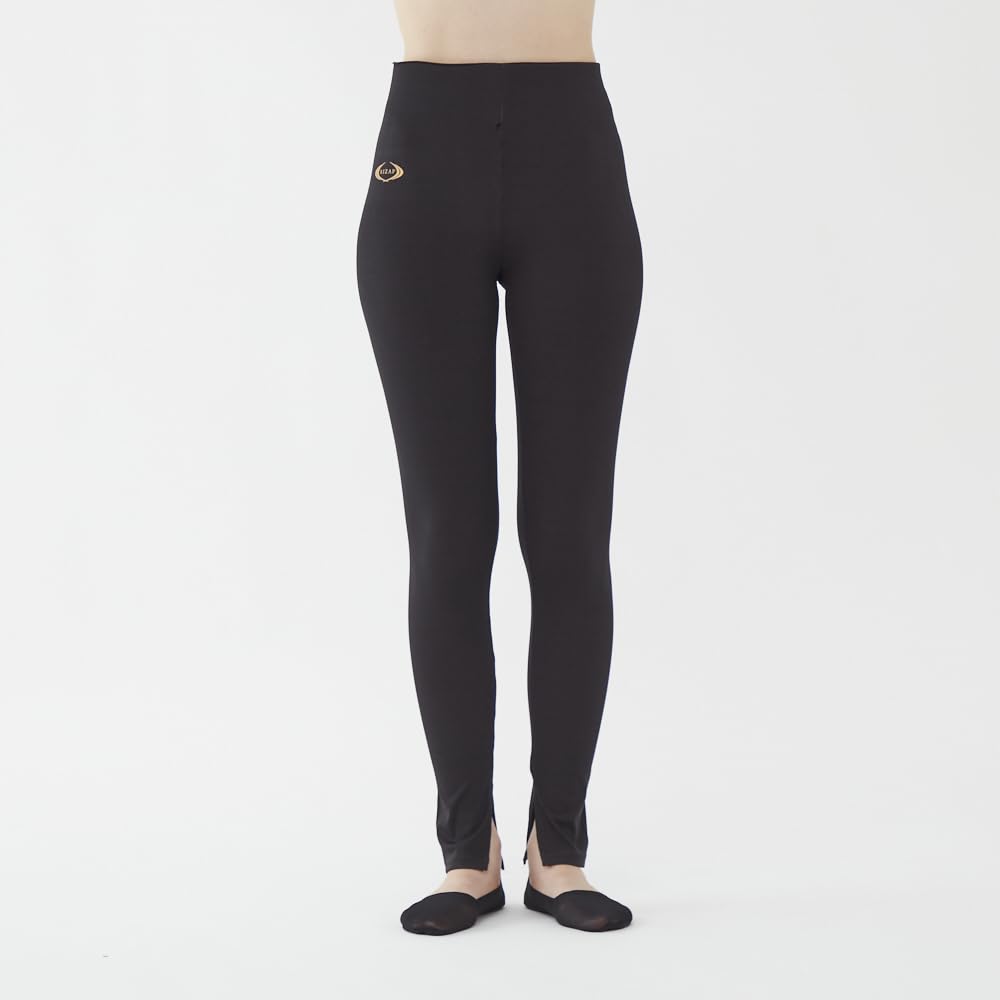 Gunze RIZAP Style Up Slit Mogul RZL102 Leggings, 10-Length, Hem, Women's, Gray,