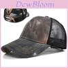 Fashionable Pure Cotton Tie-dye Ponytail Baseball Cap For Women Sun Hat With Adjustable Size