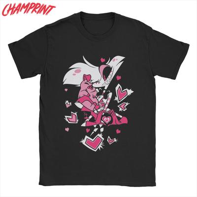 Hazbins Hotels Cute Angel Dust And Fat Nuggets T Shirts Men 100% Cotton T-Shirts Crew Neck Tees Short Sleeve Tops Plus Size