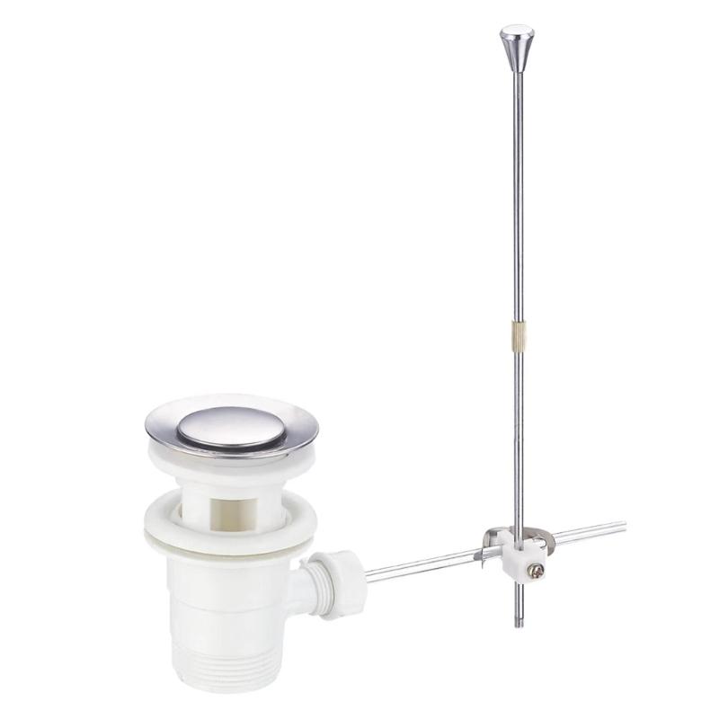 Sturdy Sink Drain Set with Overflow Function Versatile Chrome Sink Drain Pull Rod Complete Overflow Fitting with Drain 1