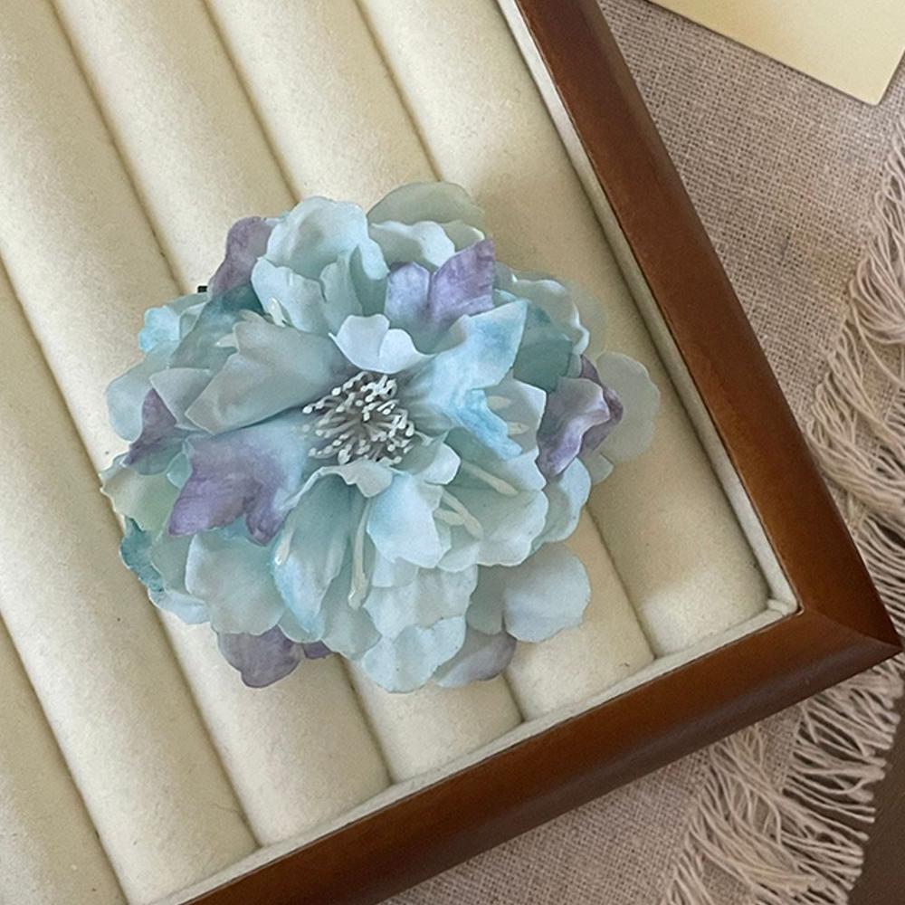 Fashion Satin Rose Flower Large Hair Claw Clip for Women  Spring Summer Trendy Design Korean Colored Hairpin Headdress