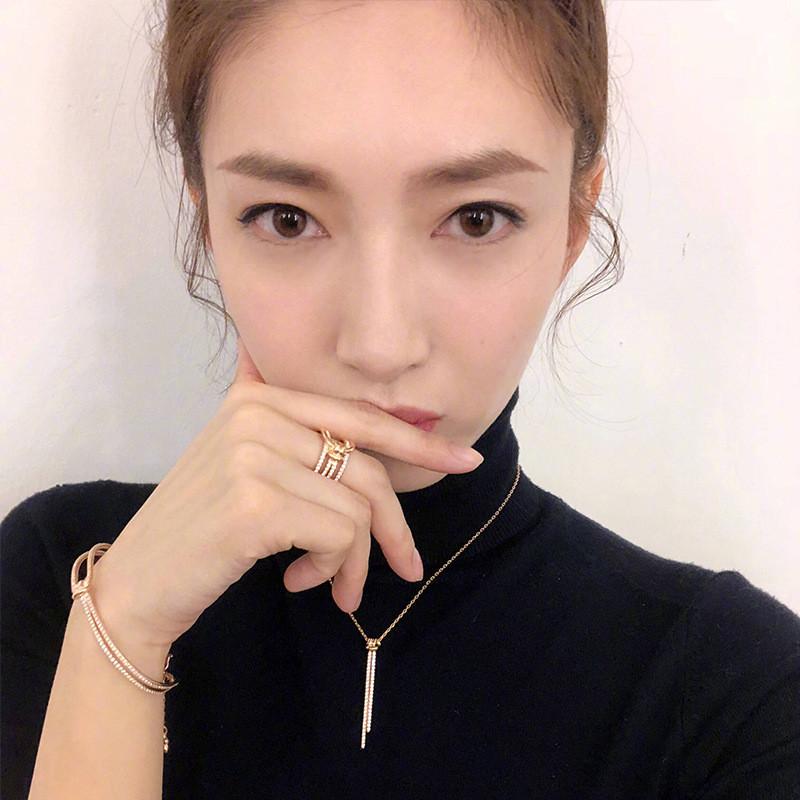 Geometric Knot Fashionable Design Ring With Sparkling Zircon Stones Perfect Gifting For