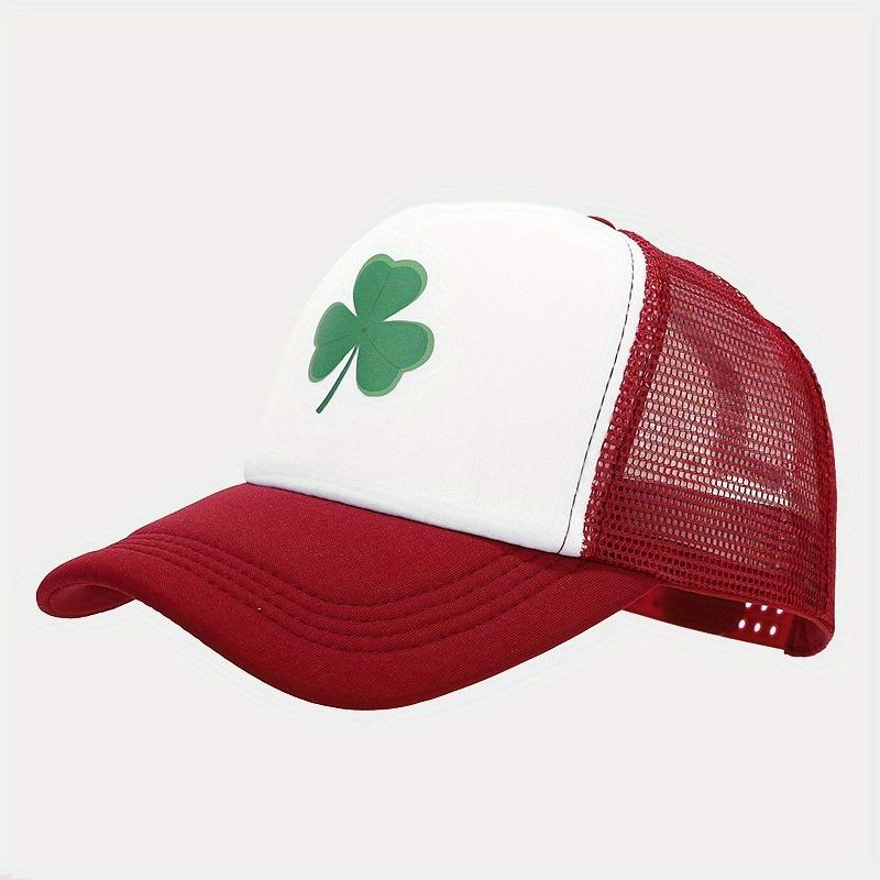 1pc Shamrock, Saint Patrick s Day Irish Day Adjustable Hat Cap красный