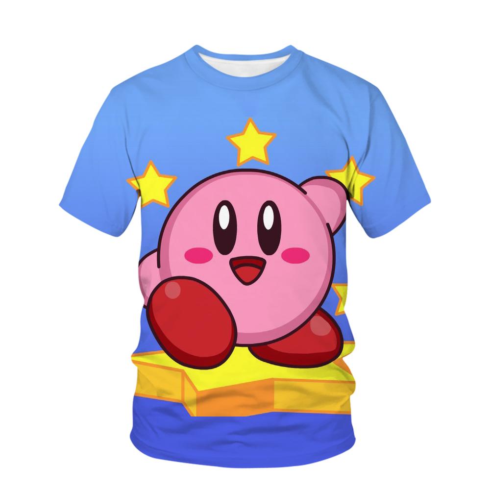 

Нова Гра Аніме Кірбі Футболка Дитяча Каваї Смішна Літня Мультяшна 3D Футболка Для Хлопчиків Дівчаток Дитячий Одяг Унісекс Короткий Рукав 110 cm