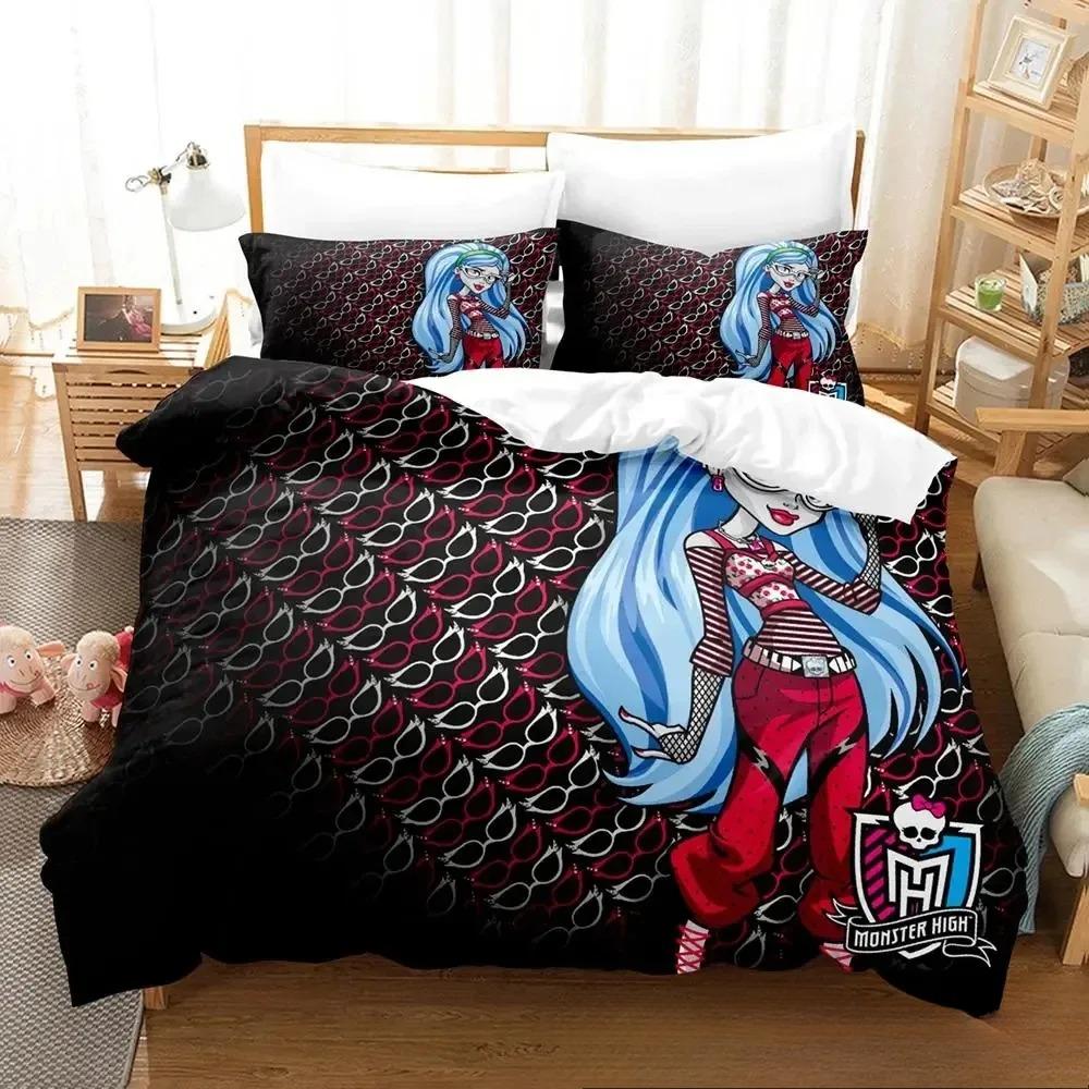 

3D Друк Персоналіті Монстр Мультяшний Високий Комплект Постільної Білизни Хлопчики Дівчатка Полуторний Двоспальний Королівський Розмір Підковдра Наволочка Ліжко хлопчики Дорослий 180x210cm 3pcs