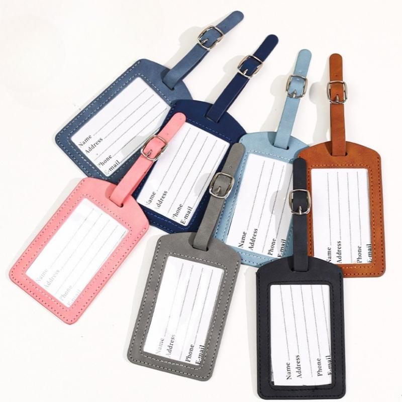 Leather Luggage Tag Name Address ID Holder Travel Accessories Baggage Label Suitcase Tag
