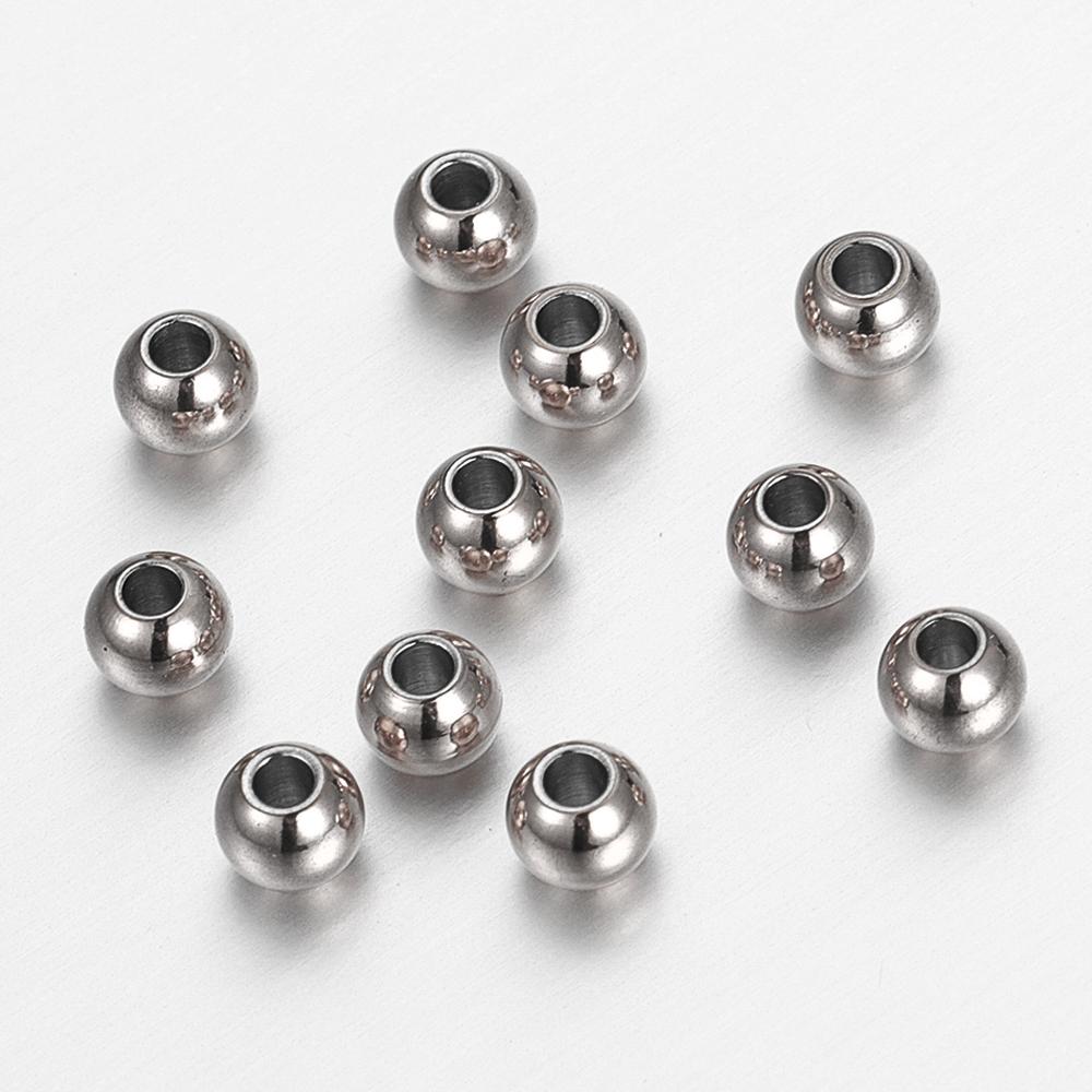 

100pcs Stainless Steel Rose Gold Color Spacer Beads for Jewelry Making DIY Components Loose Beads Necklace Bracelet Accessories 2mm x hole1mm