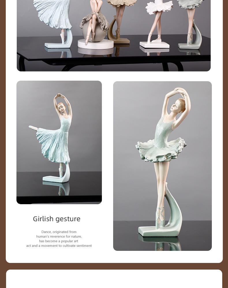 Nordic Ballet Girl Ornament - Creative Dancer Model for Princess Room Decor