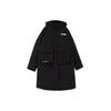 Li-Ning Letter Logo Print Warm Hooded Down Jacket Men Outerwear Black AYMS121-1