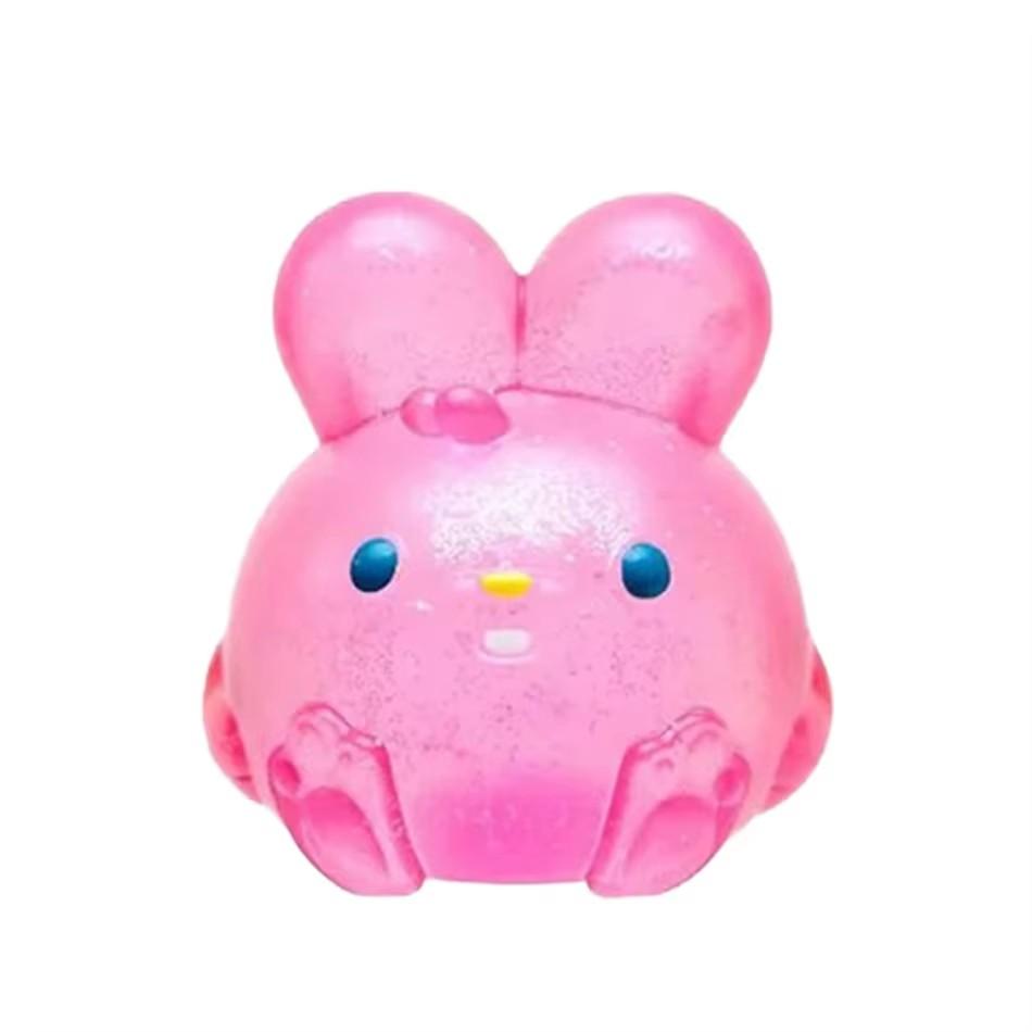 Cute Rabbit Squeeze Toy Sensory Fidget Cube Stress Relief Squishy Cube Anti-Anxiety Soft Pinch Object For Focus Adhd Population