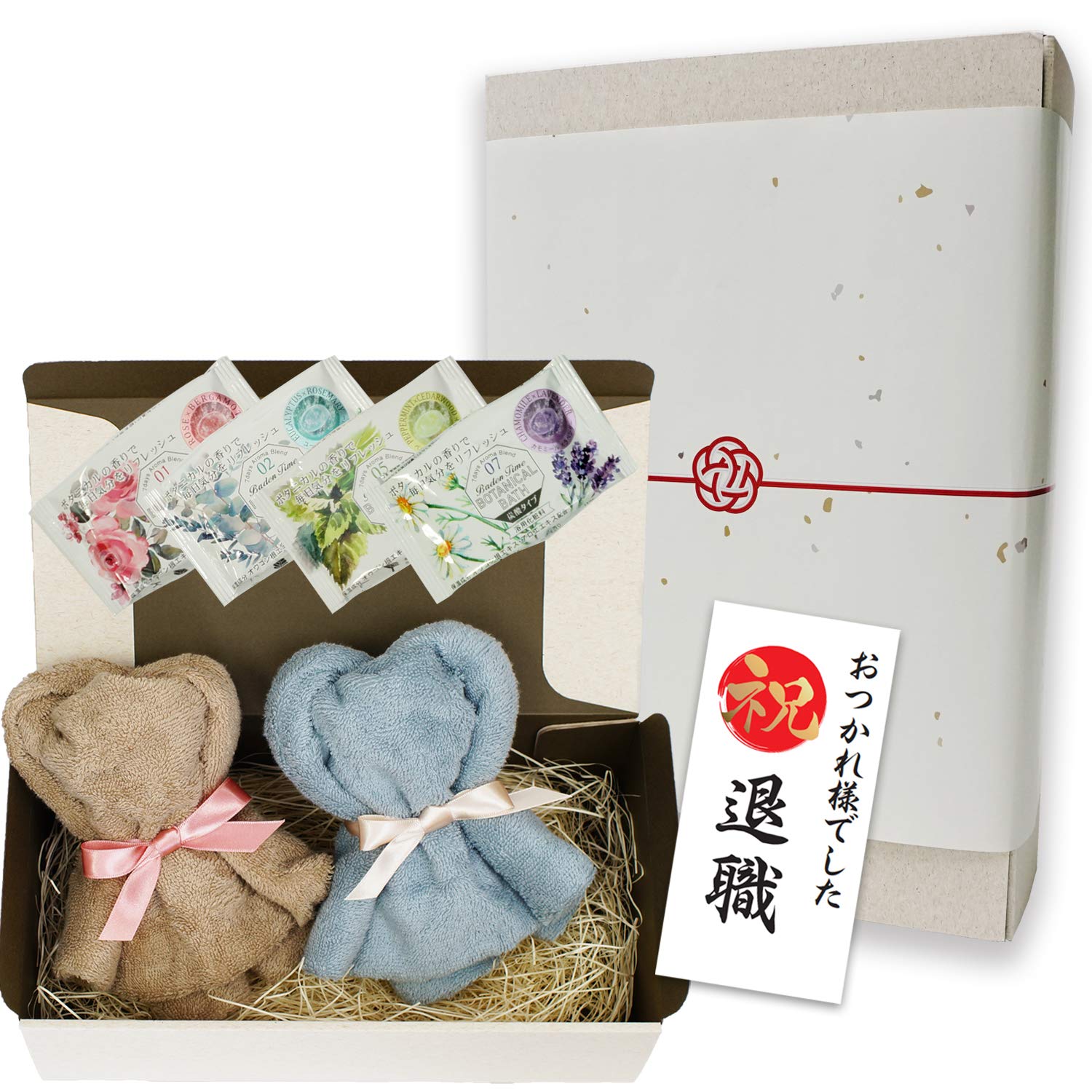 

Подарок на пенсию, Роскошное полотенце-медведь из органического хлопка, Подарок на пенсию для мужчин и женщин (Бежевый/Сине-серый)