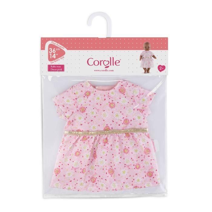 Robe Rose Pour Grand Poupon De 36 Cm - COROLLE - BabiCorolle - Adaptée Aux Petites Mains - Dès 2 Ans