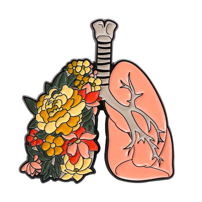 Viscera Enamel Pins Custom Heart Brain Lung Uterus Rib Cage Brooches Lapel Badges Organ Jewelry Gift for Students Friends