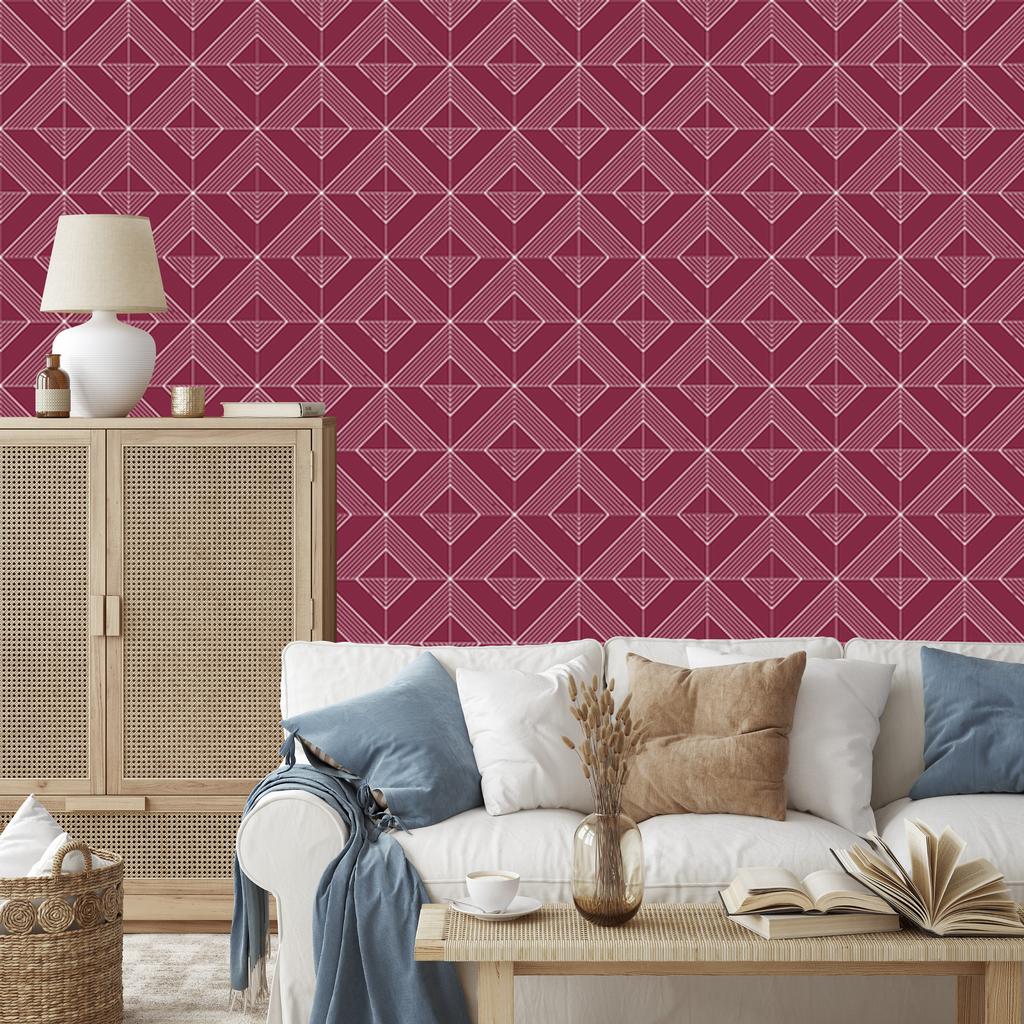 Geometric Rose Diamonds Wallpaper, Rose Background for Living Room and Bedroom 50x1000