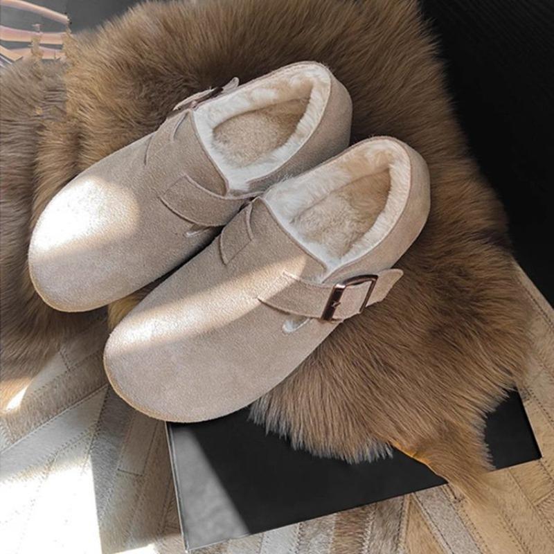 Ciepłe buty, damskie buty bawełniane, para leniwych i polarowych butów w stylu retro