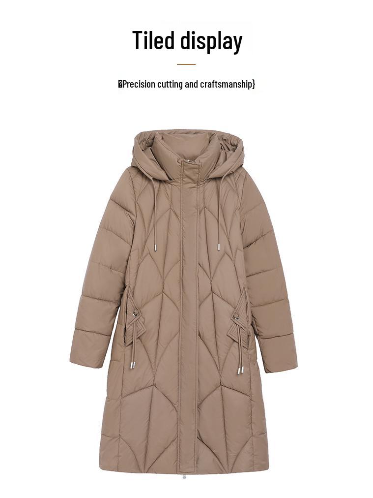 Women's Korean Style Mid-Length Cotton Coat with Detachable Hood - Loose Fit, Slimming, and Cold-Proof Winter Outerwear.