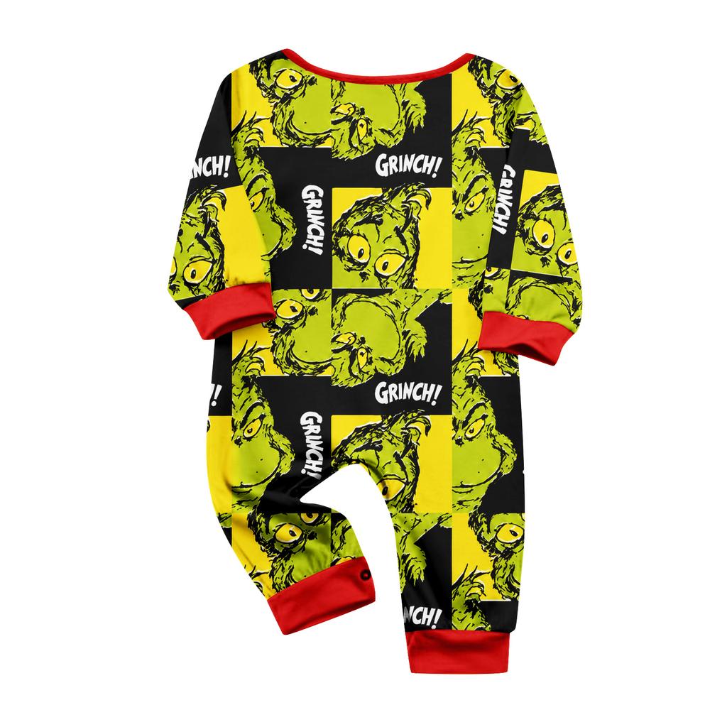 Set de pijamale asortate cu imprimeu familial, cu top cu mânecă lungă și gât rotund și pantaloni, pentru părinte și copil