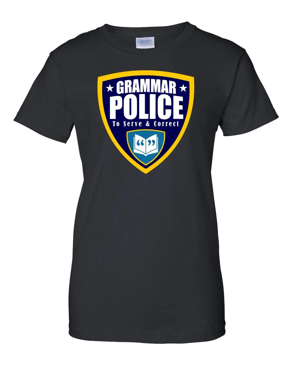 Ladies Grammar Police - to serve and correct - funny grammar t-shirt Women s tee XL