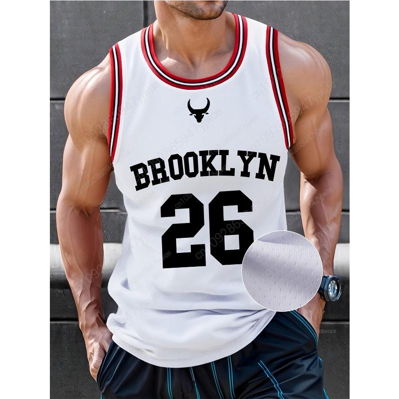 Brooklyn No.26 O-Neck Basketball Jersey Loose Quick Drying Fabric Outdoor Fitness Training Casual Sleeveless Summer Men'S Vest