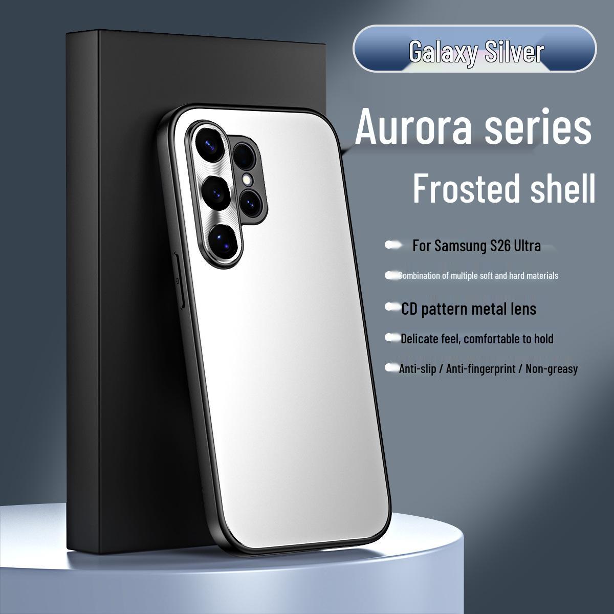 

Samsung S26 Ultra Aurora Frosted Metal Protective Phone Case with 4 Stands Plus S25